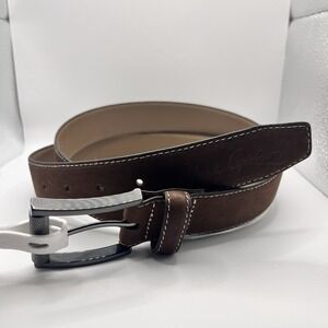 New Robert Graham Ripaso Leather Belt Tan Mens Size 42‎